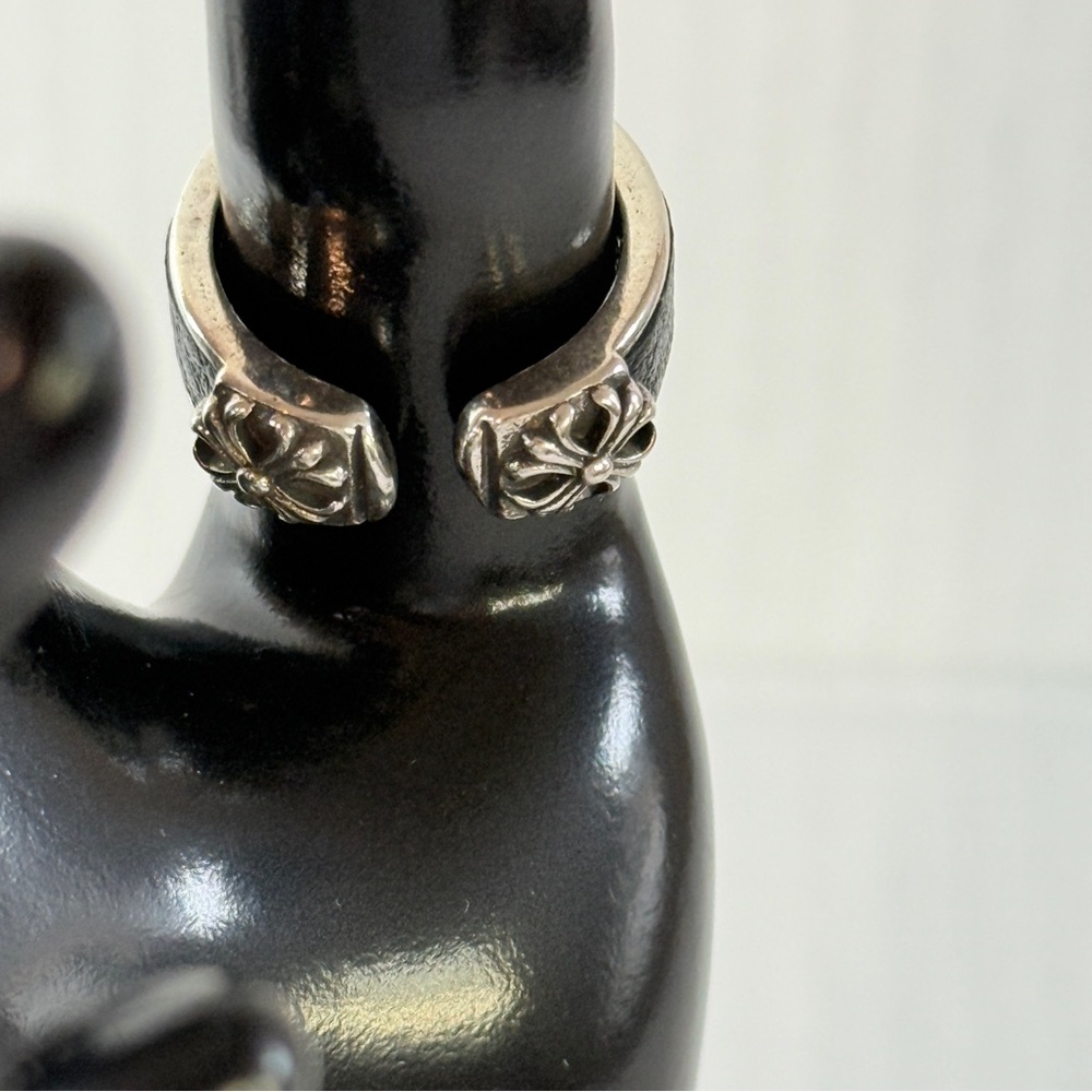 Silver-Tone Gothic Cross Statement Ring | Wide Te… - image 3